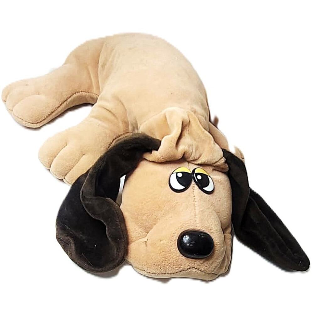 18" Vintage Classic 1980s Cream Color Brown Long Ears & Spots Plush Pound Puppy